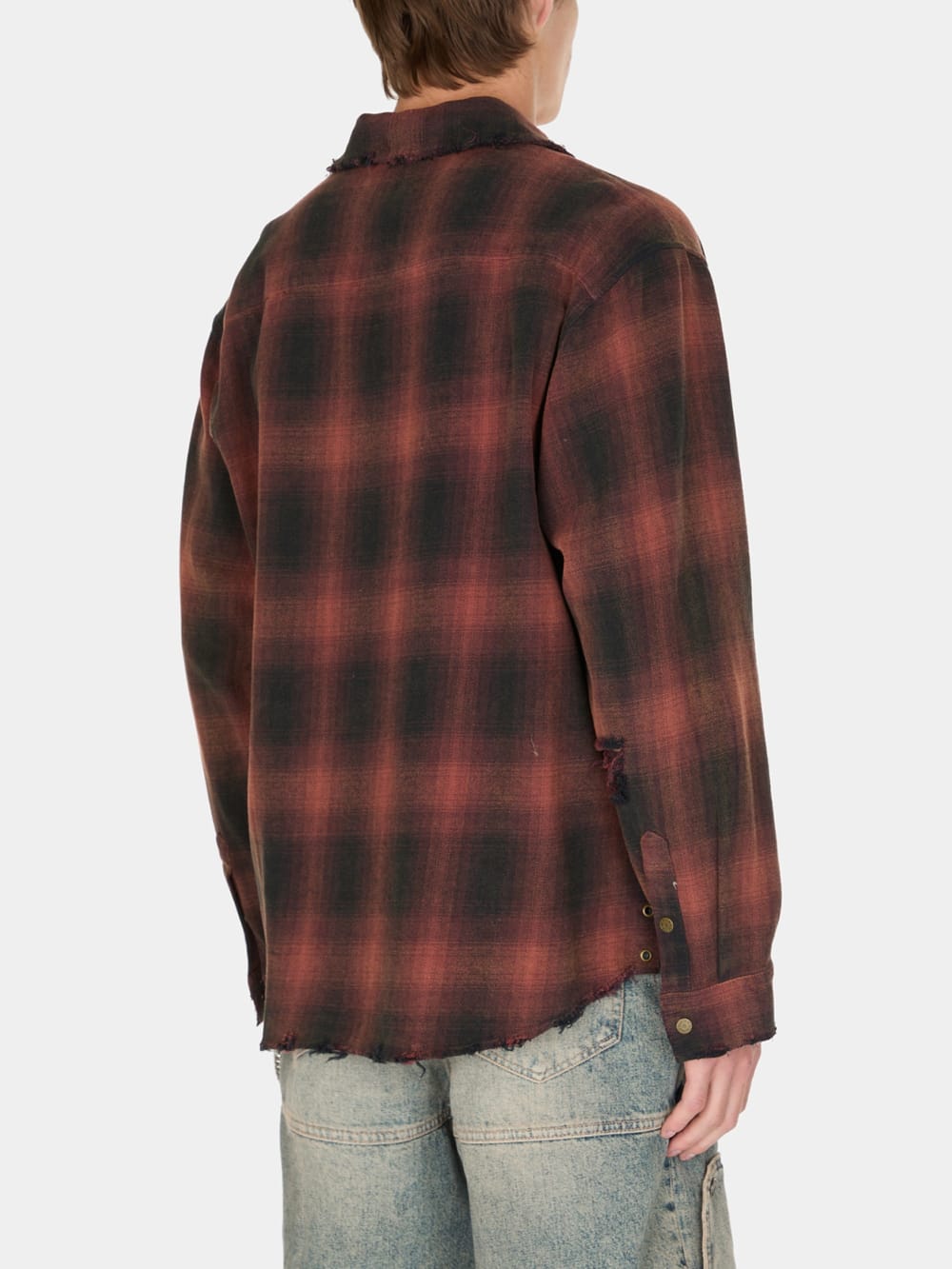 distressed flannel shirt
