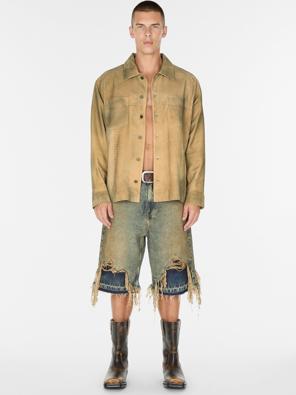 washed suede shirt