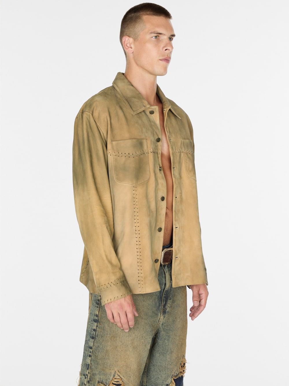 washed suede shirt