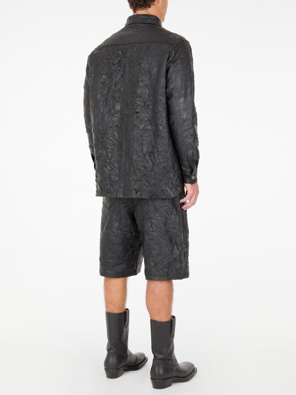 crinkle leather shirt