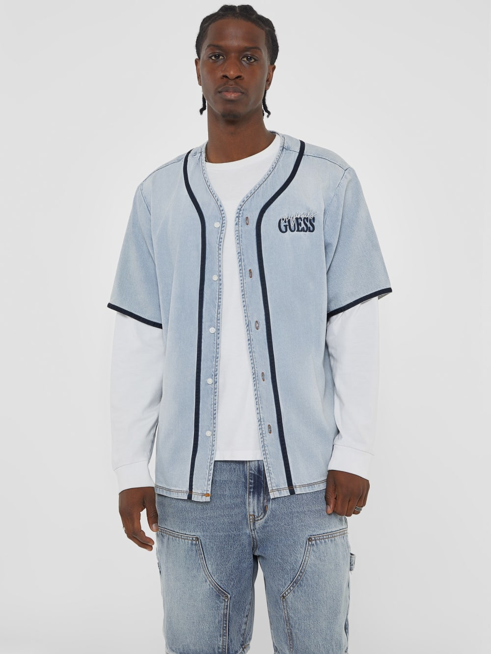 GUESS Originals Denim Baseball Shirt