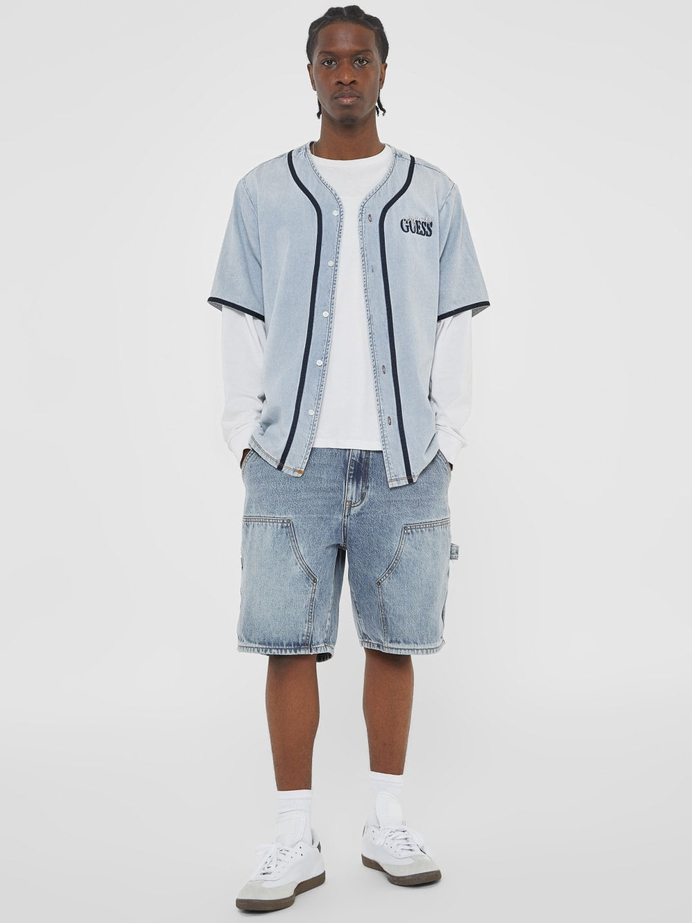 GUESS Originals Denim Baseball Shirt