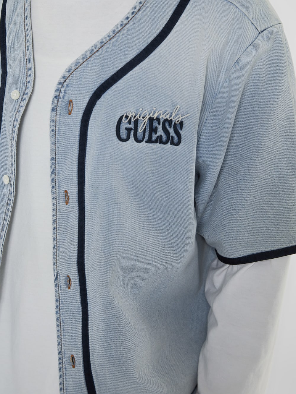 GUESS Originals Denim Baseball Shirt