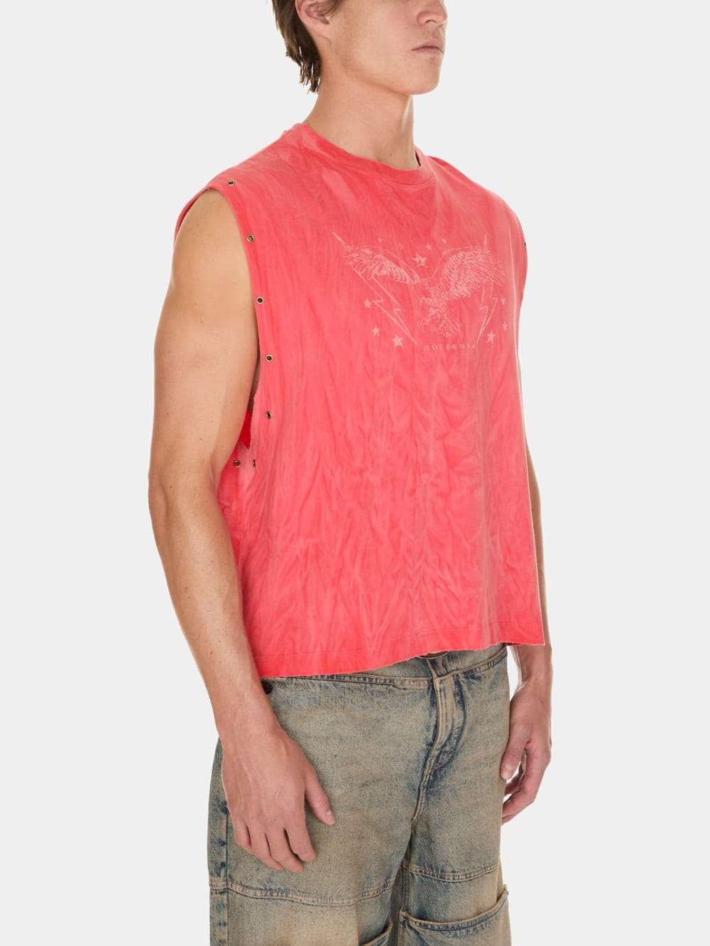 washed graphic muscle tank