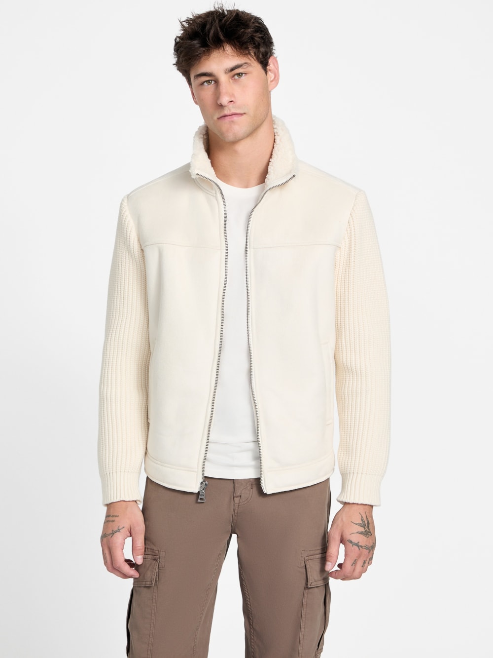 River Faux- Suede Knit Jacket