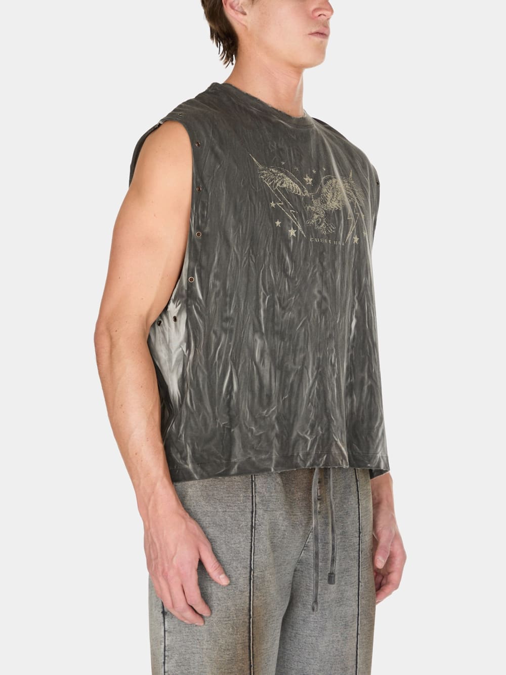 washed graphic muscle tank