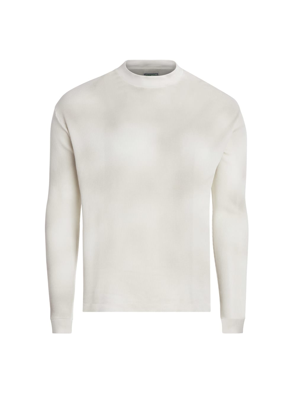 long-sleeve waffle mockneck