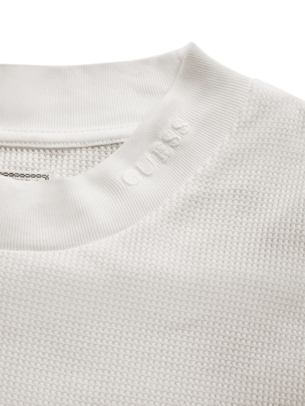 long-sleeve waffle mockneck