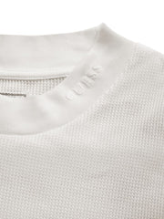 long-sleeve waffle mockneck
