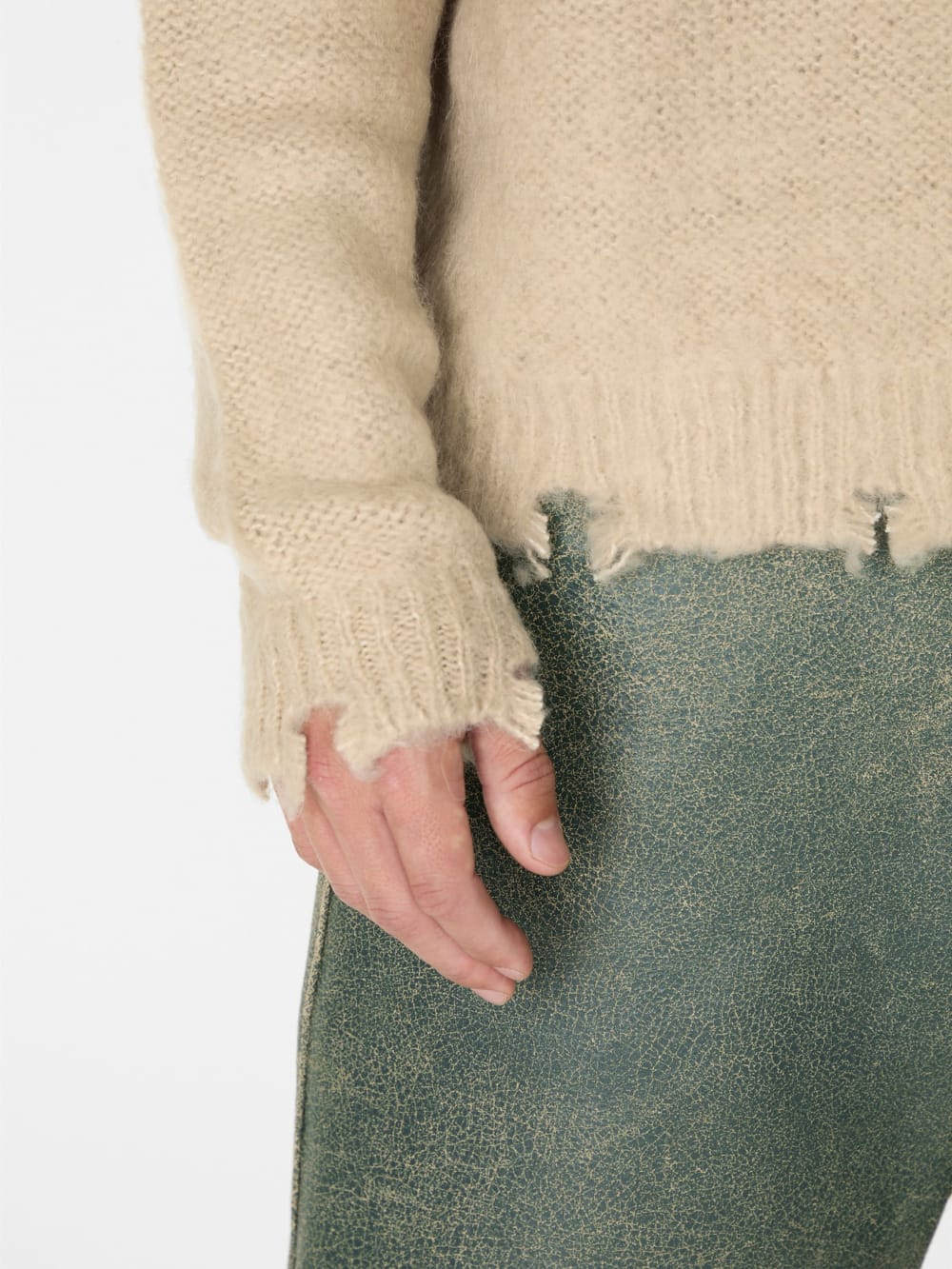 fuzzy wool-blend cardigan