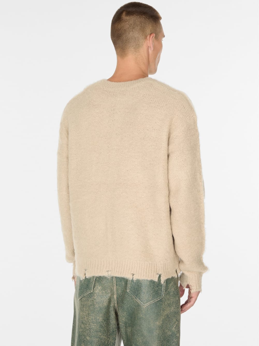 fuzzy wool-blend cardigan