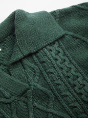 cable knit crewneck sweater
