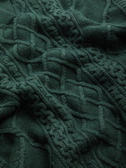 cable knit crewneck sweater
