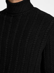 Eco Brandon Cable-Knit Turtleneck Sweater