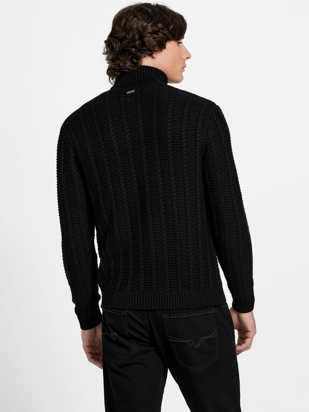 Eco Brandon Cable-Knit Turtleneck Sweater
