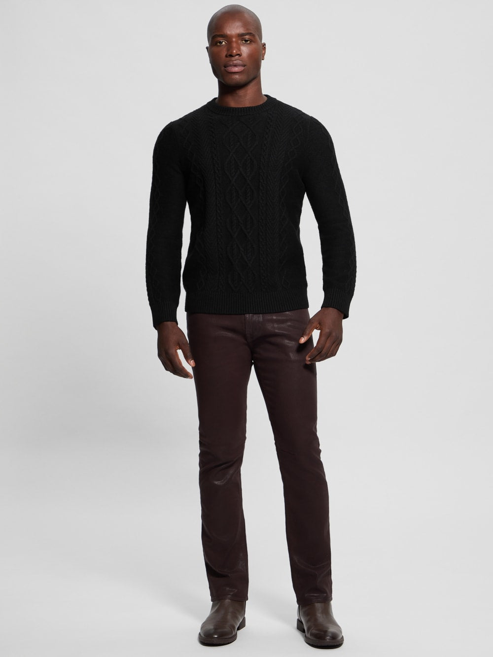Eco Noah Crewneck Celtic Cable-Knit Sweater