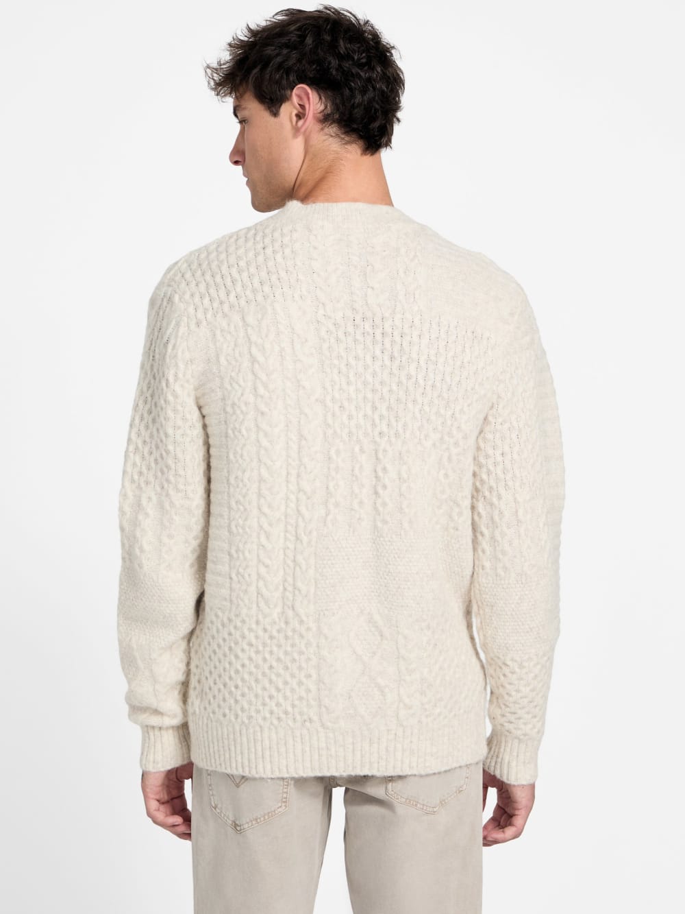 Eco Jeffry Cable-Stitch Cardigan Sweater