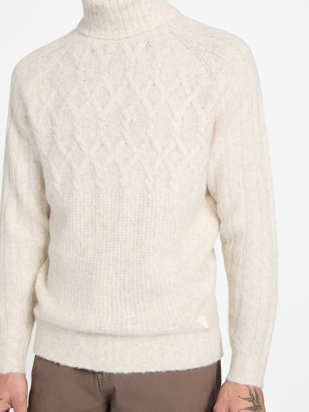 Eco Jemmy Turtleneck Mixed-Stitch Sweater