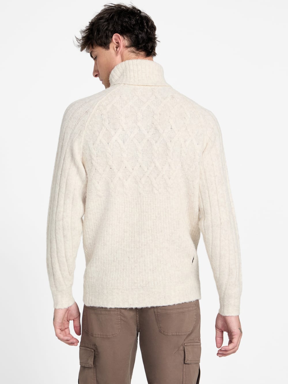 Eco Jemmy Turtleneck Mixed-Stitch Sweater
