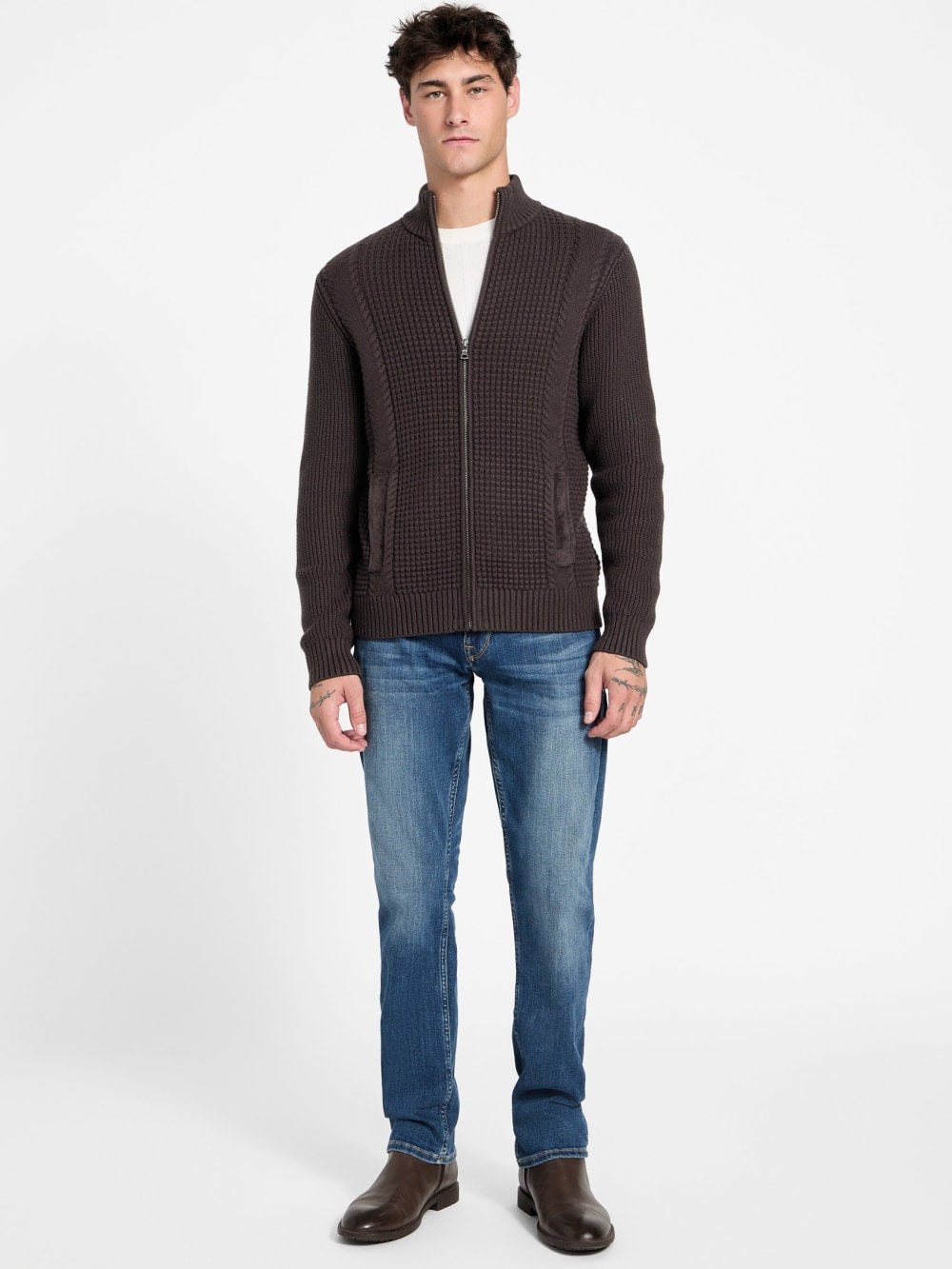 Eco Ryder Waffle-Knit Cardigan