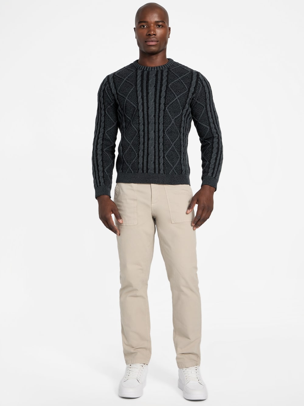 Eco Adrian Crewneck Cable-Knit Sweater