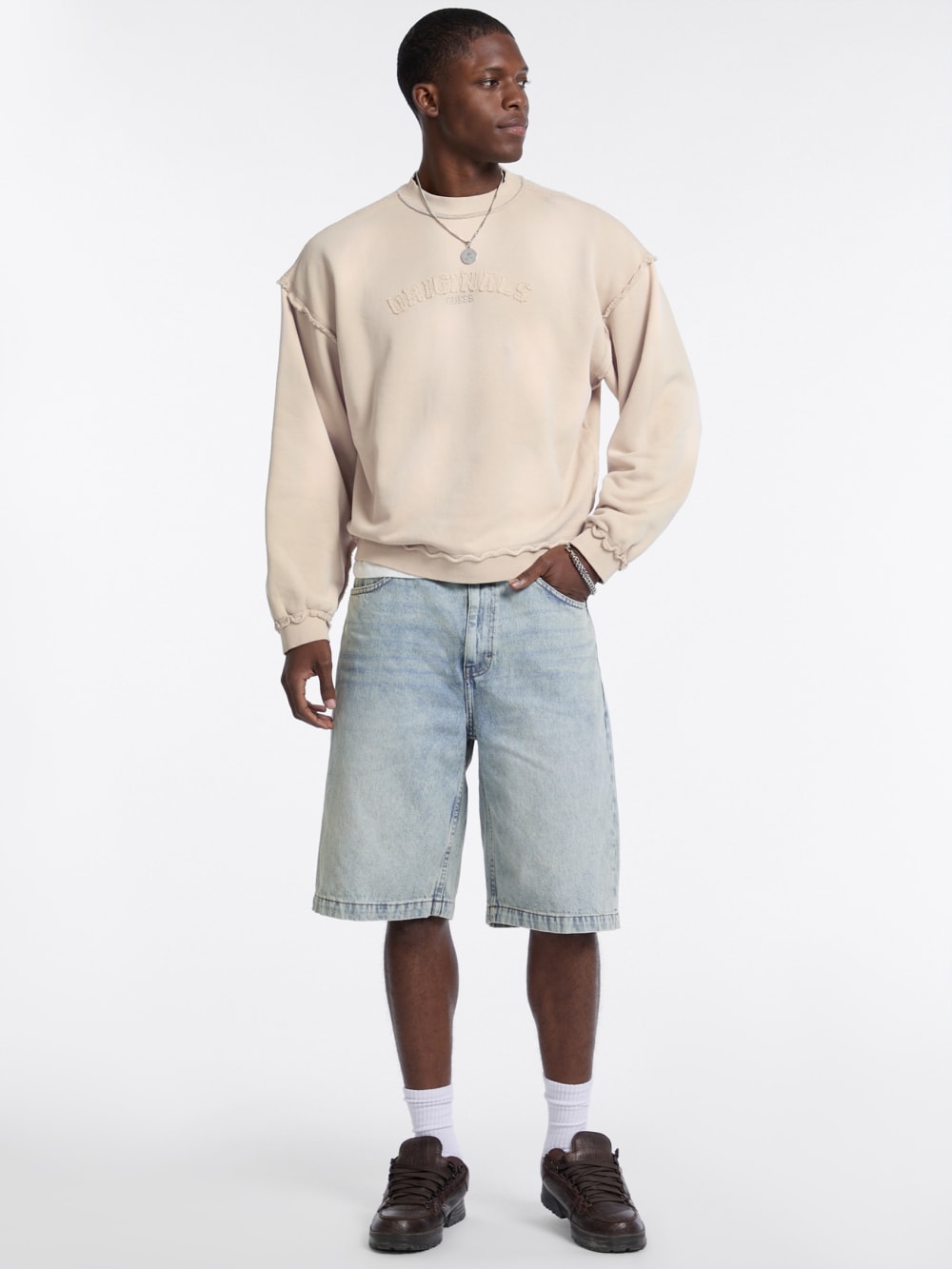GUESS Originals Eco Boxy Applique Crewneck