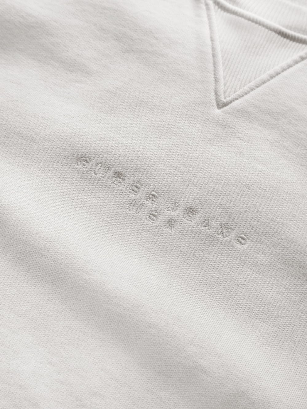 distressed logo crewneck