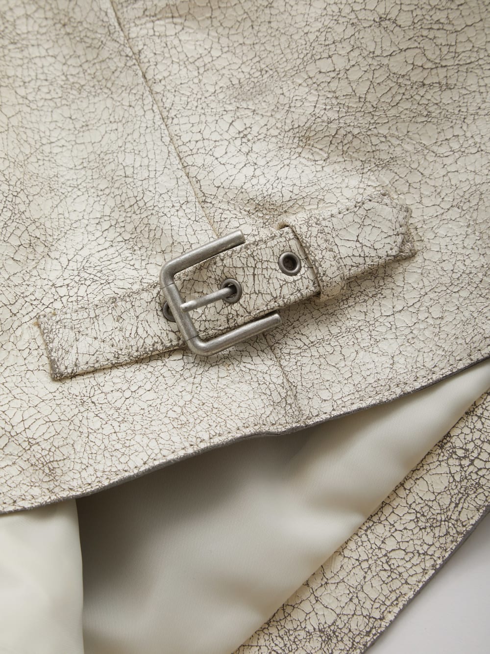 crackle leather zip jacket
