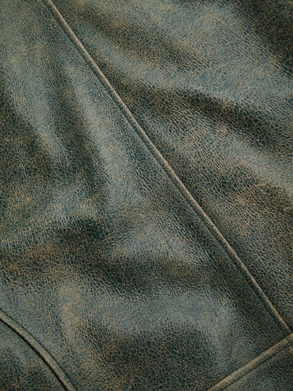 crackle leather zip jacket