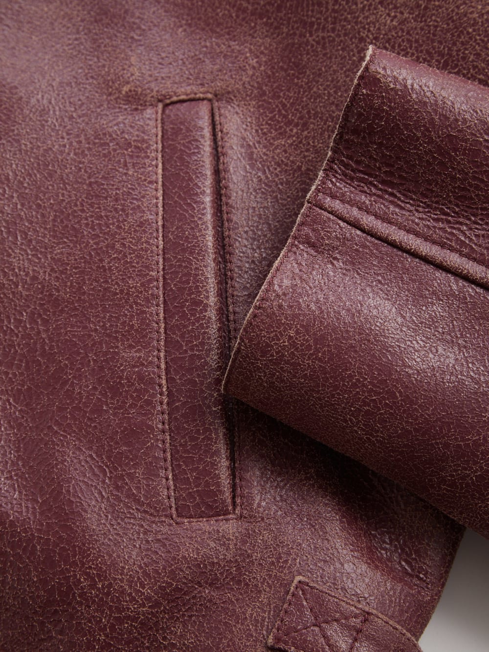 crackle leather zip jacket