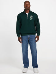 Eco Harris Twill Zip Mock Neck Sweater
