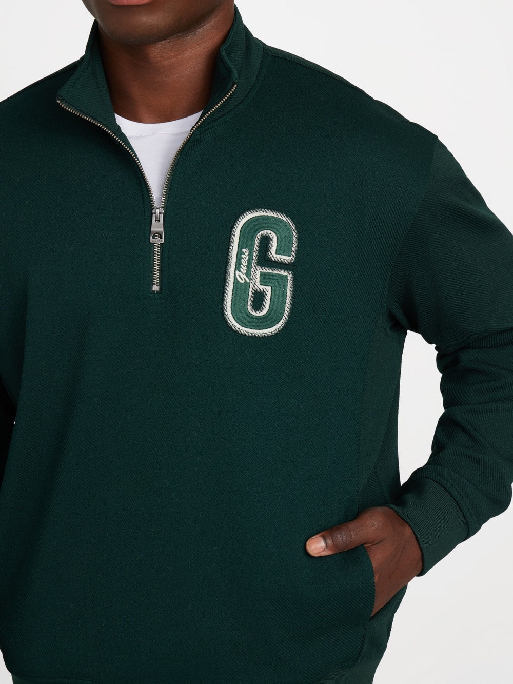 Eco Harris Twill Zip Mock Neck Sweater