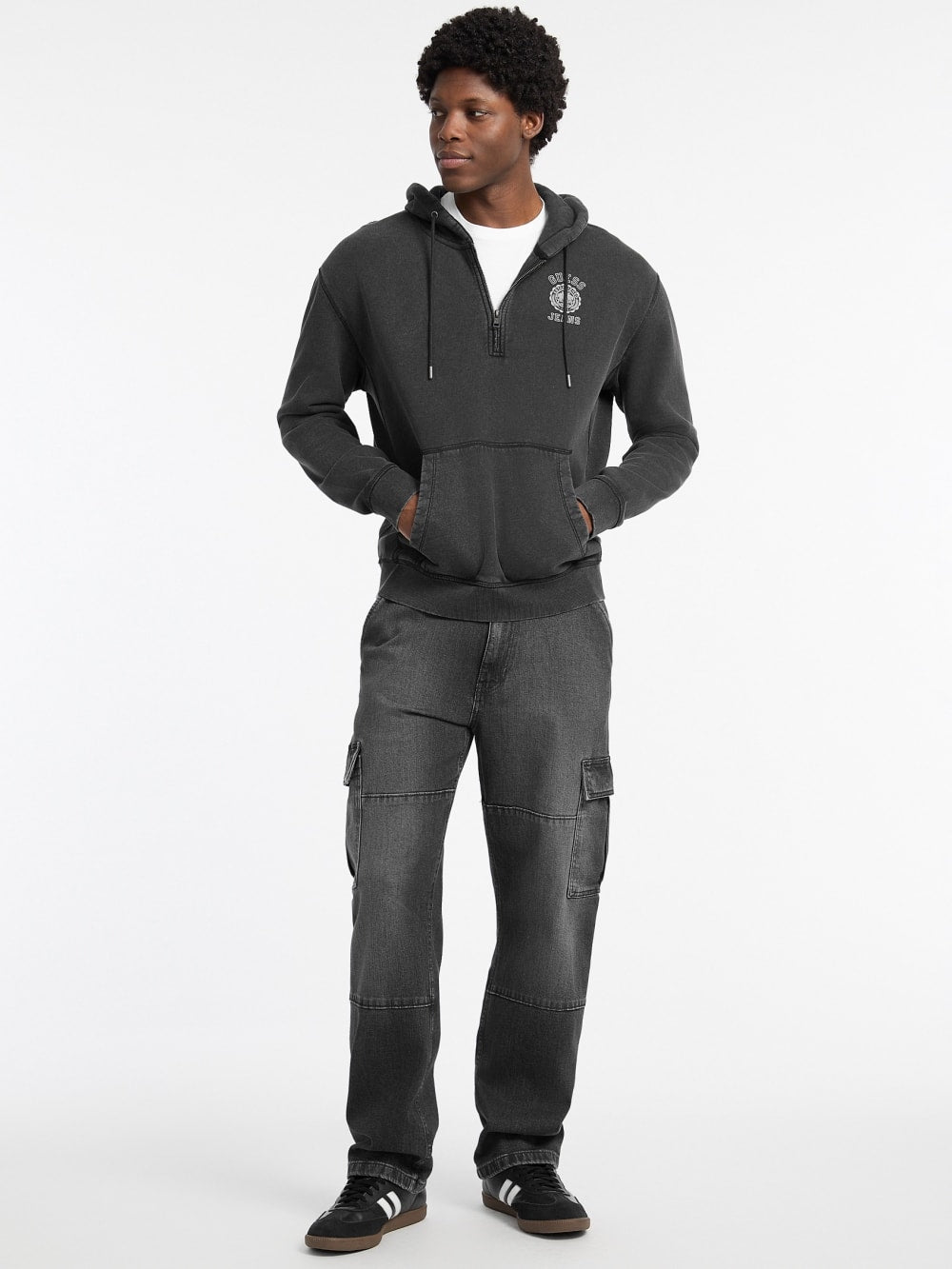 Printed Half-Zip Logo Hoodie