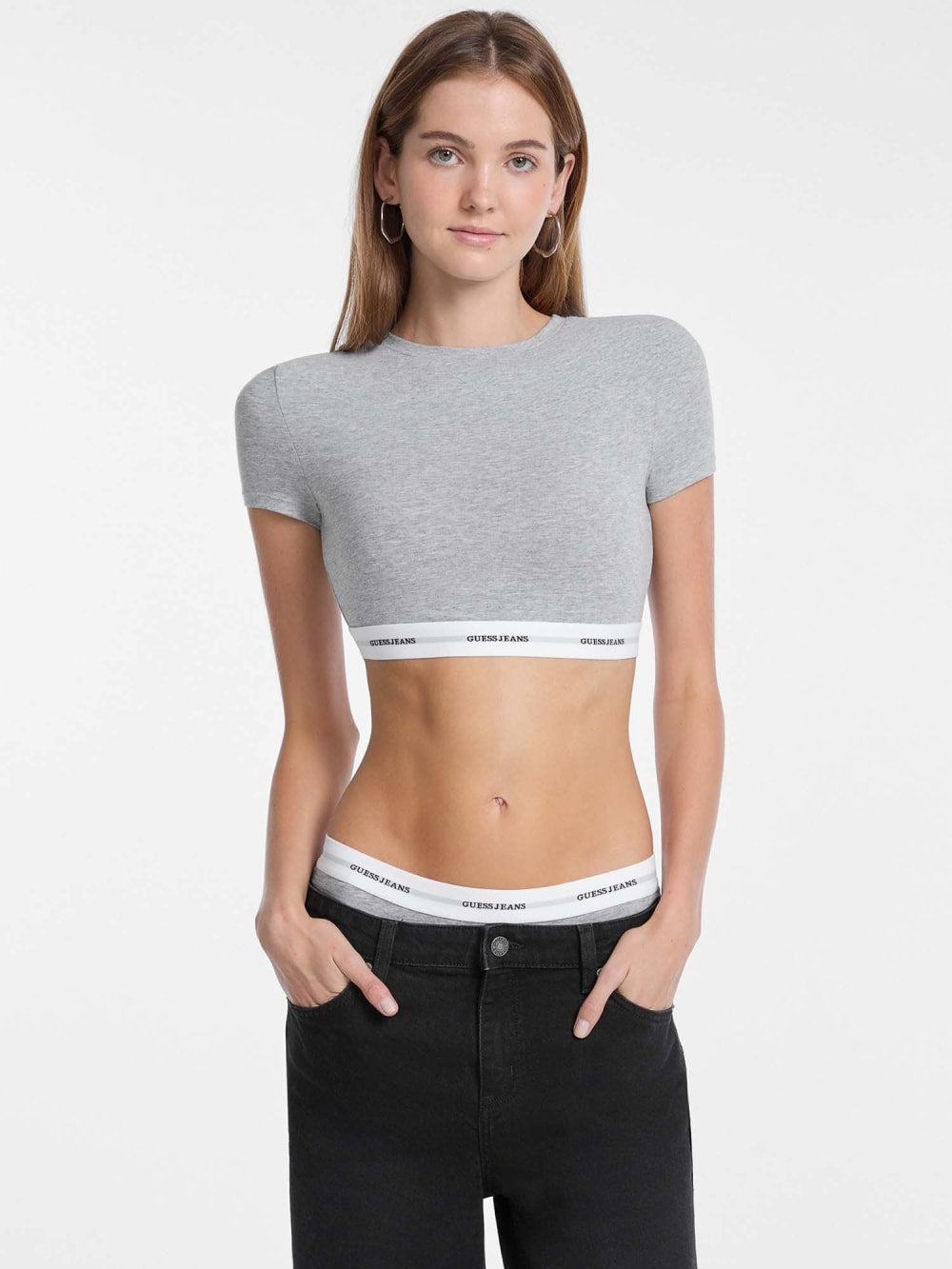 Logo band cropped top