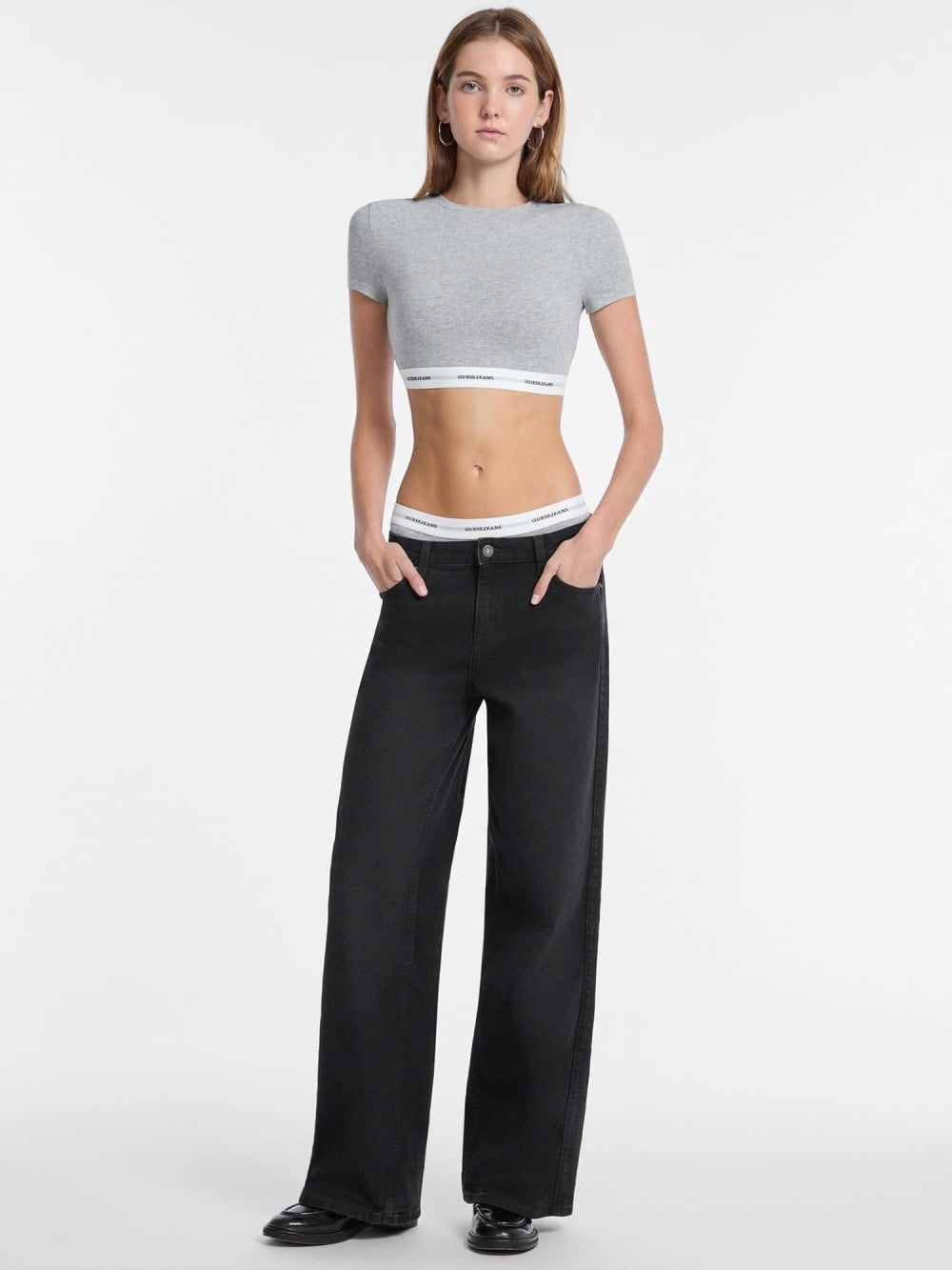 Logo band cropped top