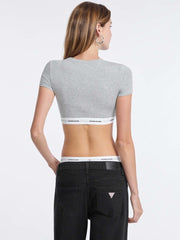 Logo band cropped top