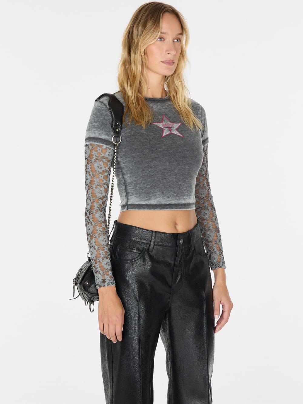 vintage layered lace tee