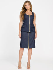 Denim Zip Corset Top