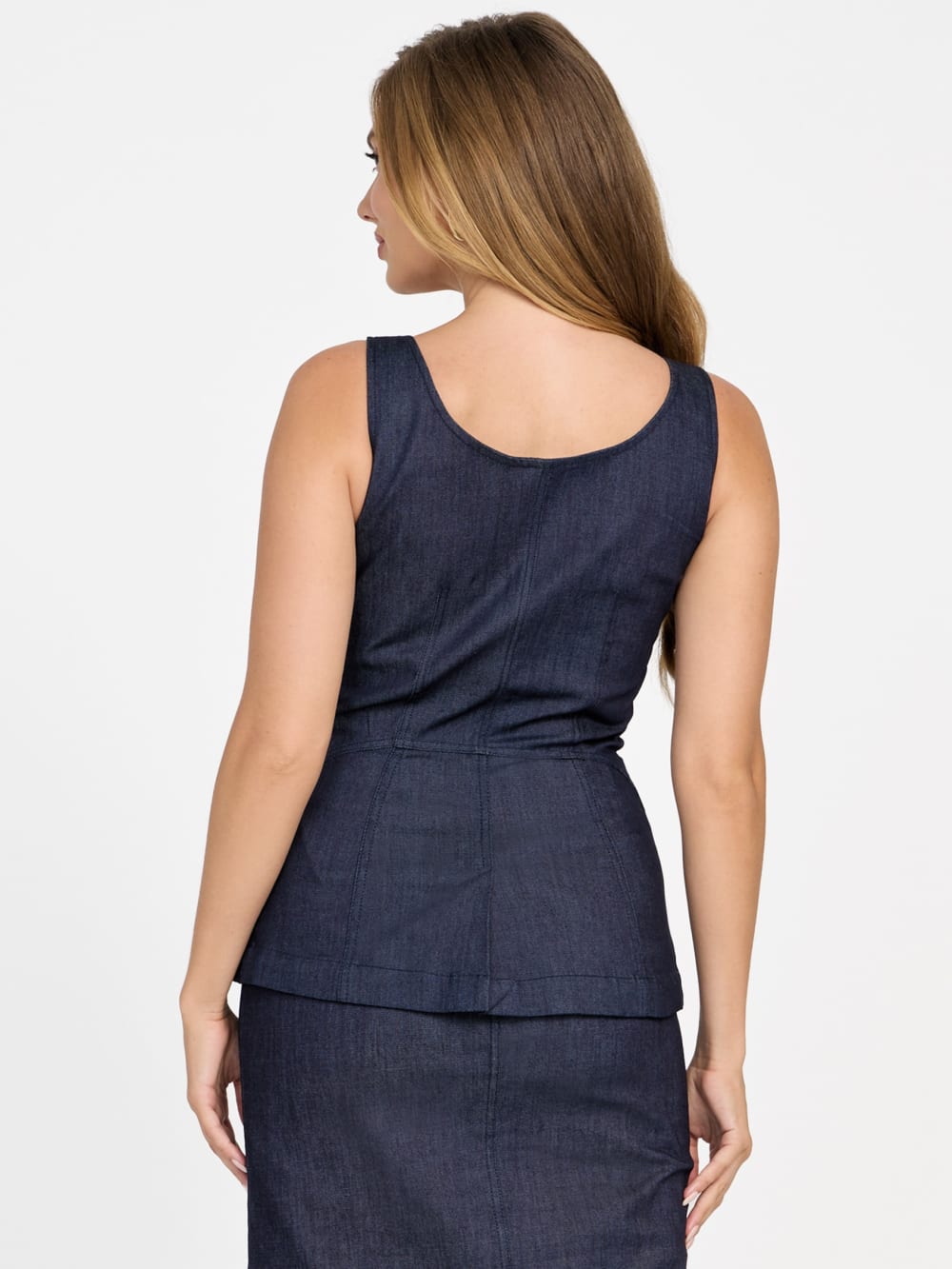 Denim Zip Corset Top