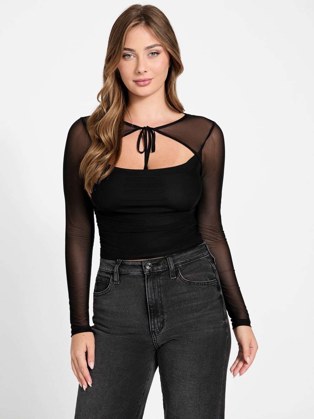Eco Lauryn Tied Mesh Top
