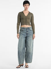 Eco GUESS Originals Shirred Tie Cardigan