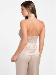 Aretha Satin Crossed Top