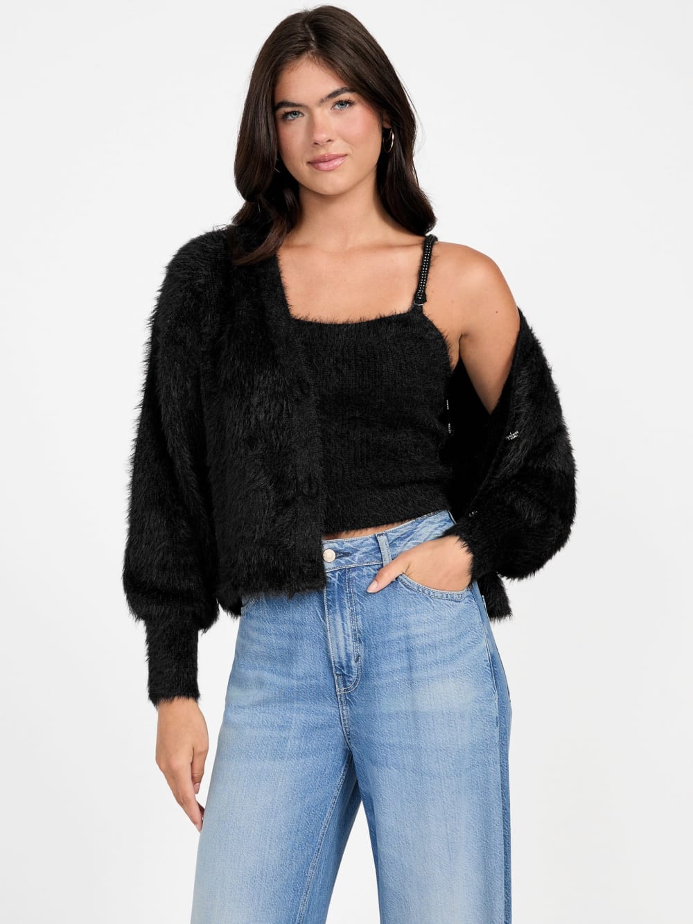 Keyla Fuzzy Sweater Crop Cami