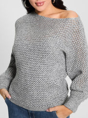 Poa Metallic Off-Shoulder Sweater
