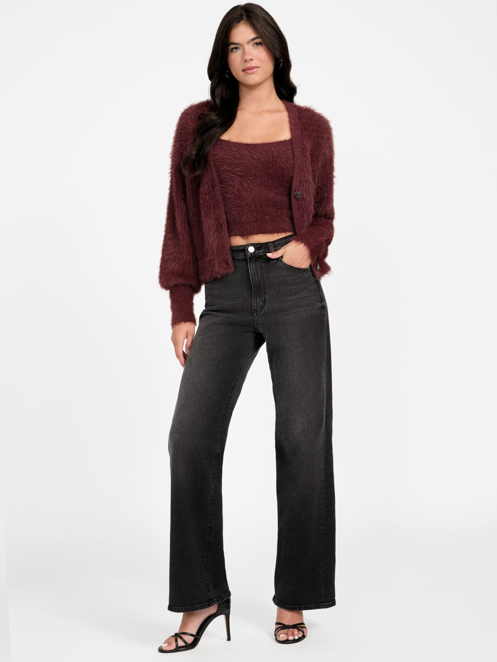 Keyla Fuzzy Sweater Crop Cami