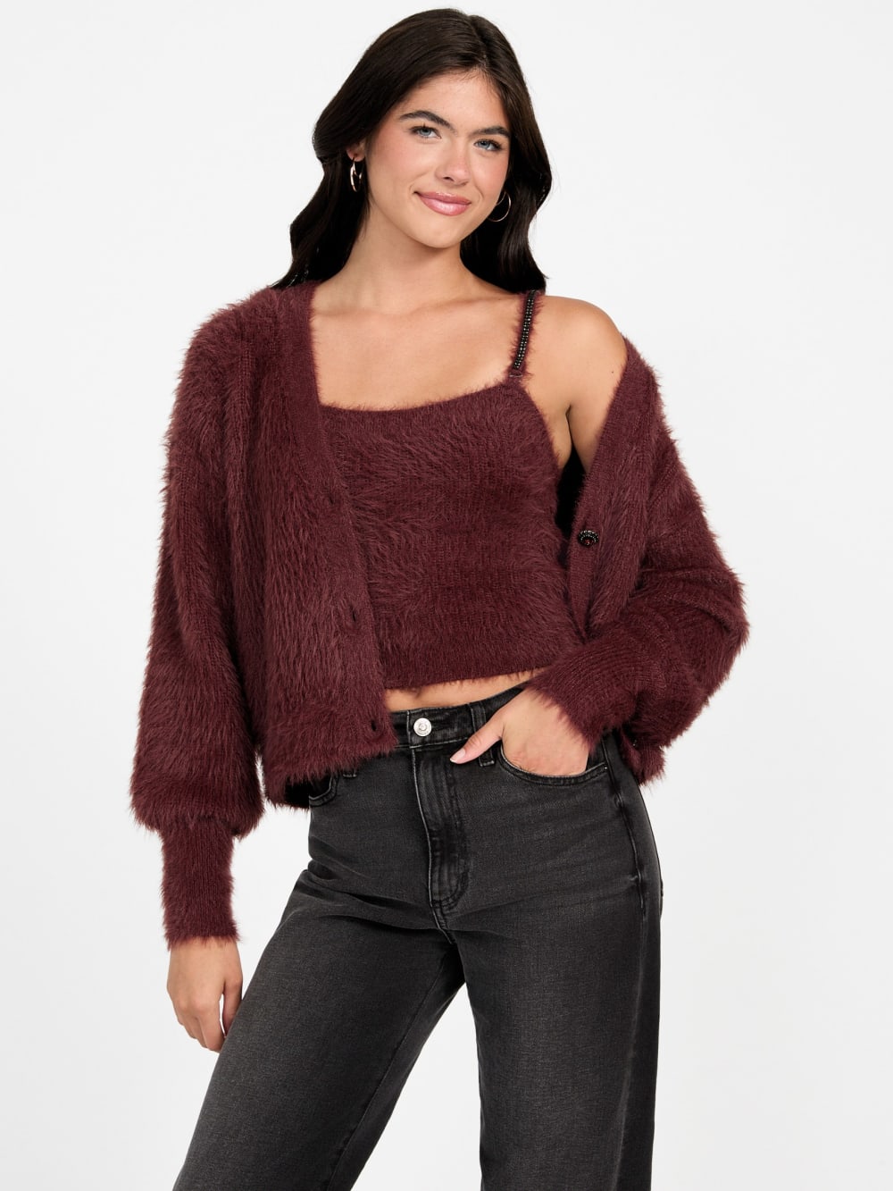 Keyla Fuzzy Sweater Crop Cami