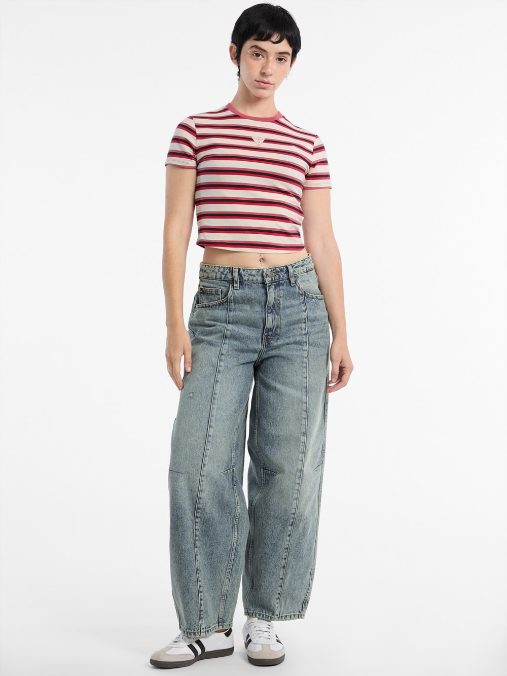 Eco GUESS Originals Core Striped Baby Tee
