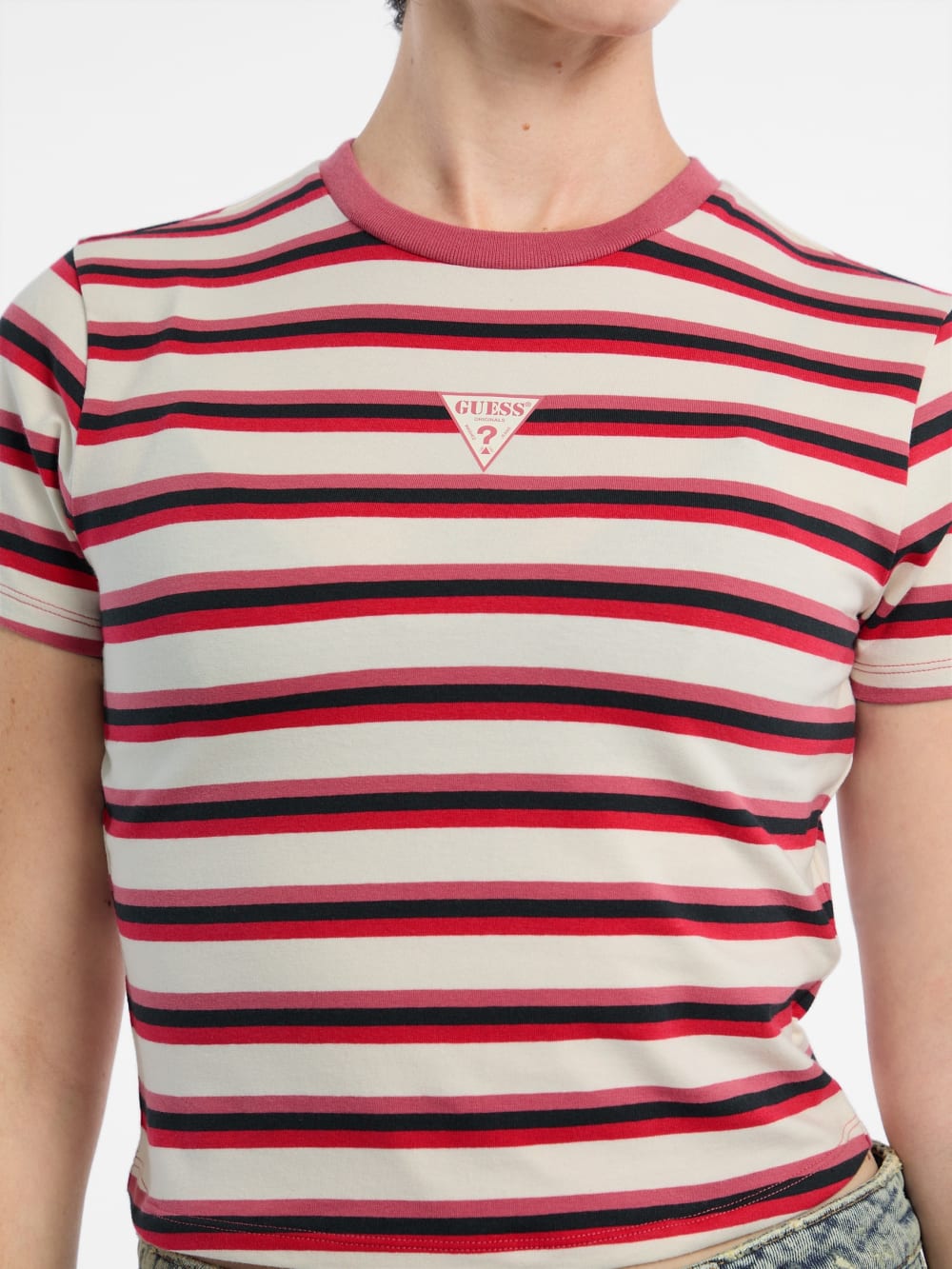 Eco GUESS Originals Core Striped Baby Tee