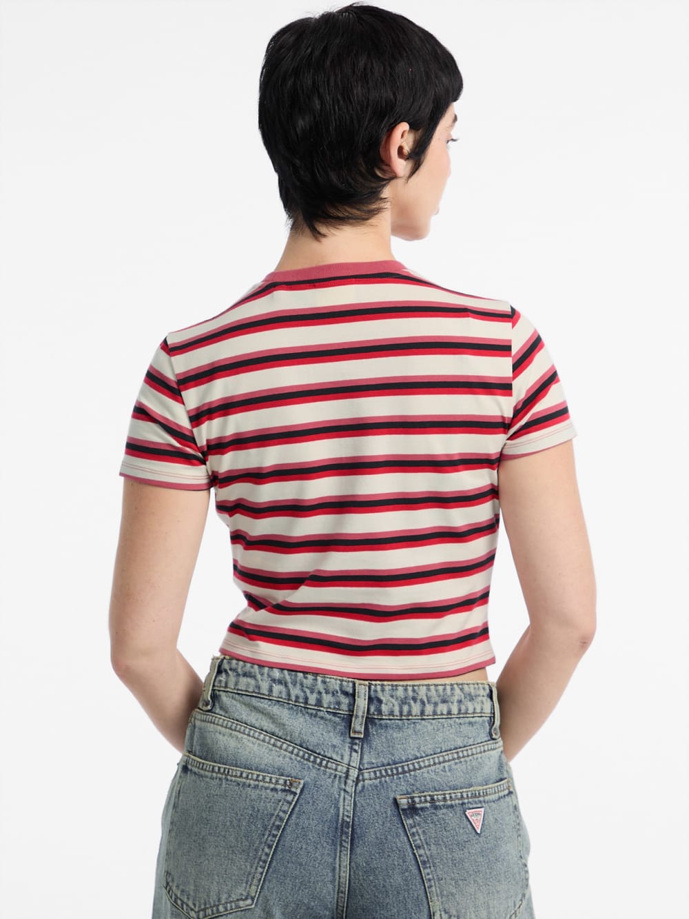 Eco GUESS Originals Core Striped Baby Tee