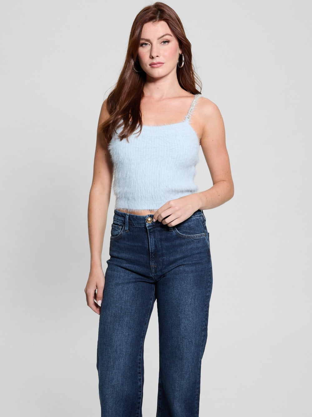 Keyla Fuzzy Sweater Crop Cami